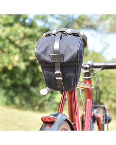 GB786 Saddle bag Leather strap/clasp attachment - All black 2