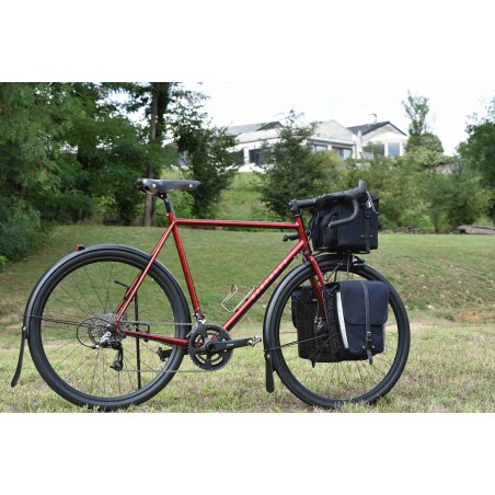 Paar zijkoffers GB1500 met riem/veerbevestiging - Helemaal zwart