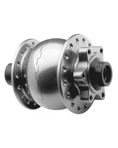 SON dynamonav 28 axel 15 skiva 6 hål silveranodiserad