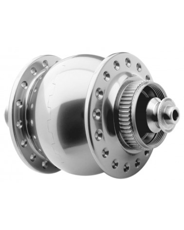 Moyeu dynamo SON 28 disque centerlock anodisé argent