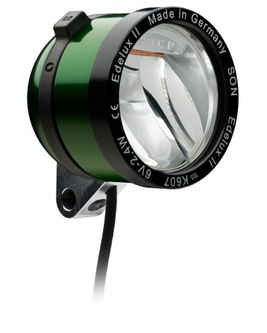 Faro LED verde Edelux buje dinamo para bicicleta