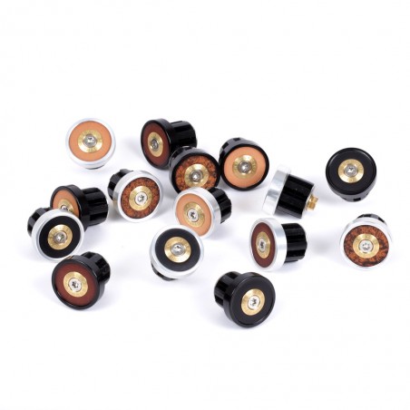 Handlebar end plugs leather anodised alloy Berthoud